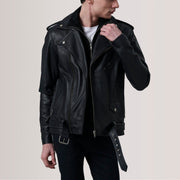 Kole Black Leather Double Rider Jacket - image 5