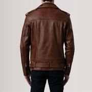 Kole Waxed Brown Leather Double Rider Jacket - image 4