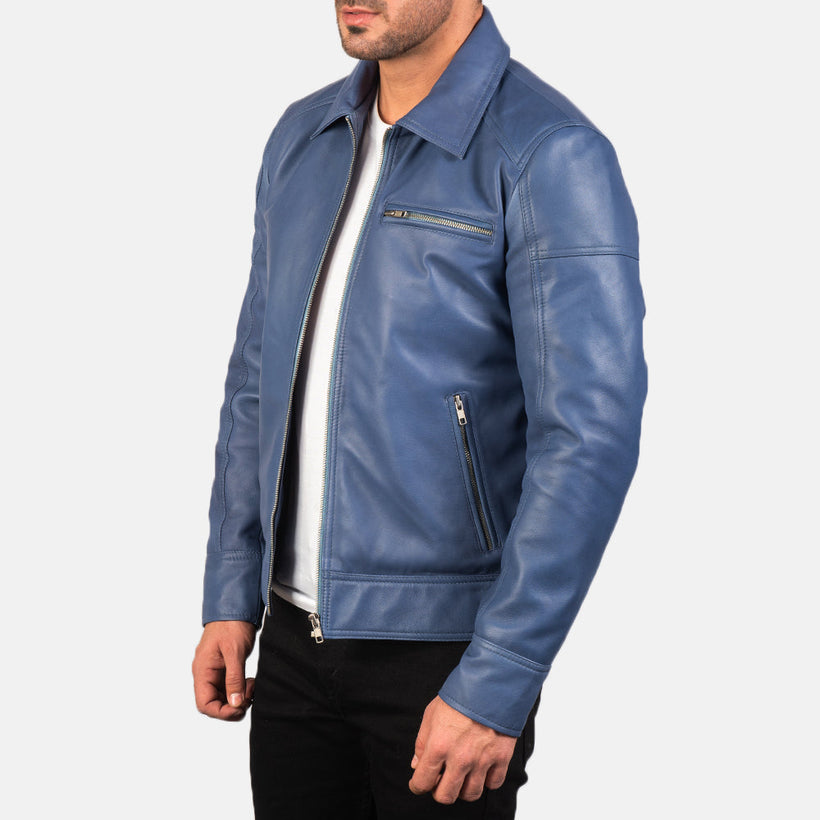 Lavendard Leather Biker Jacket – alternate product view 2