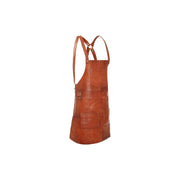 Cognac Leather Apron Churrasco, front view