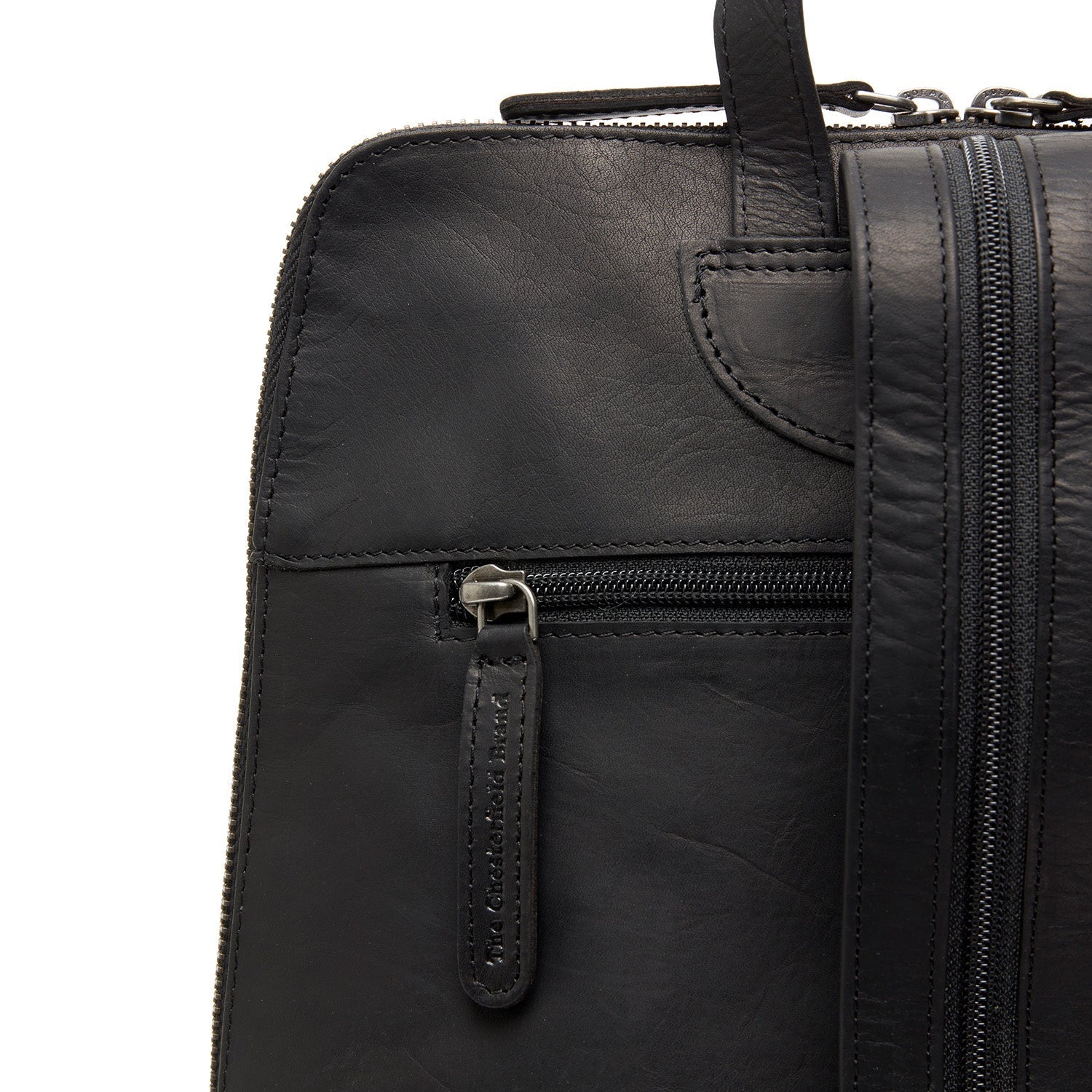 Black Leather Backpack Amanda, detail view 3
