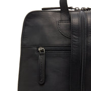 Black Leather Backpack Amanda, detail view 3