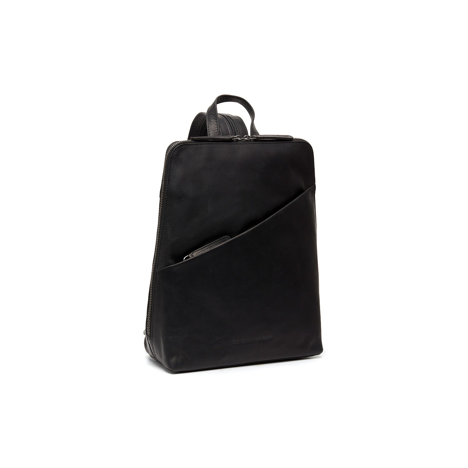 Black Leather Backpack Amanda, front view