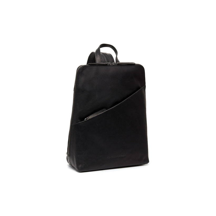 Black Leather Backpack Amanda, front view