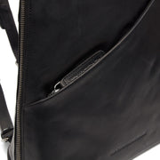 Black Leather Backpack Amanda, product view 2
