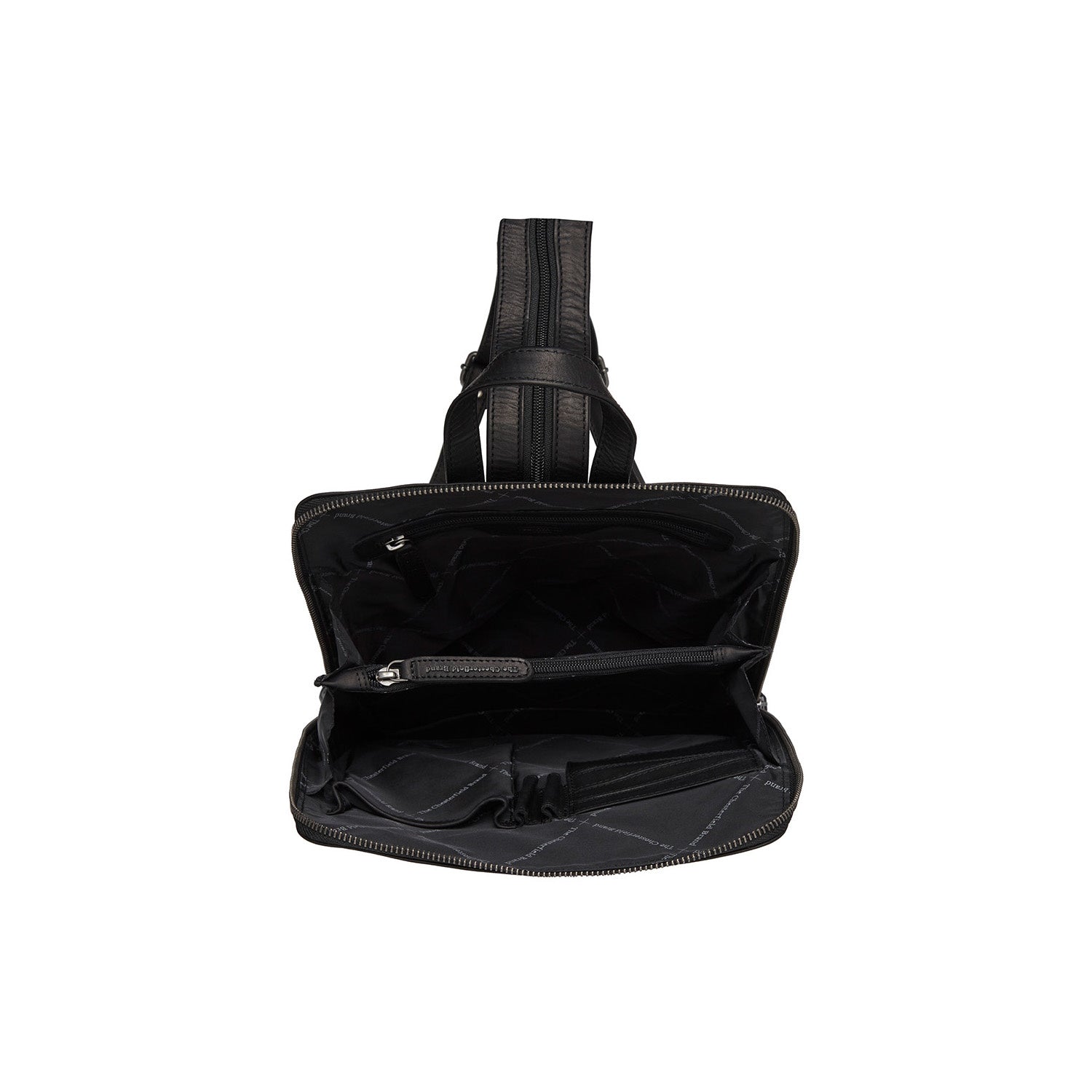 Black Leather Backpack Amanda, product view 3