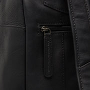 Black Leather Backpack Bellary, detail view 3