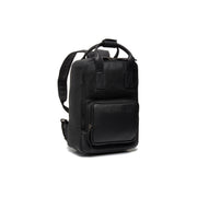 Black Leather Backpack Bellary, front view