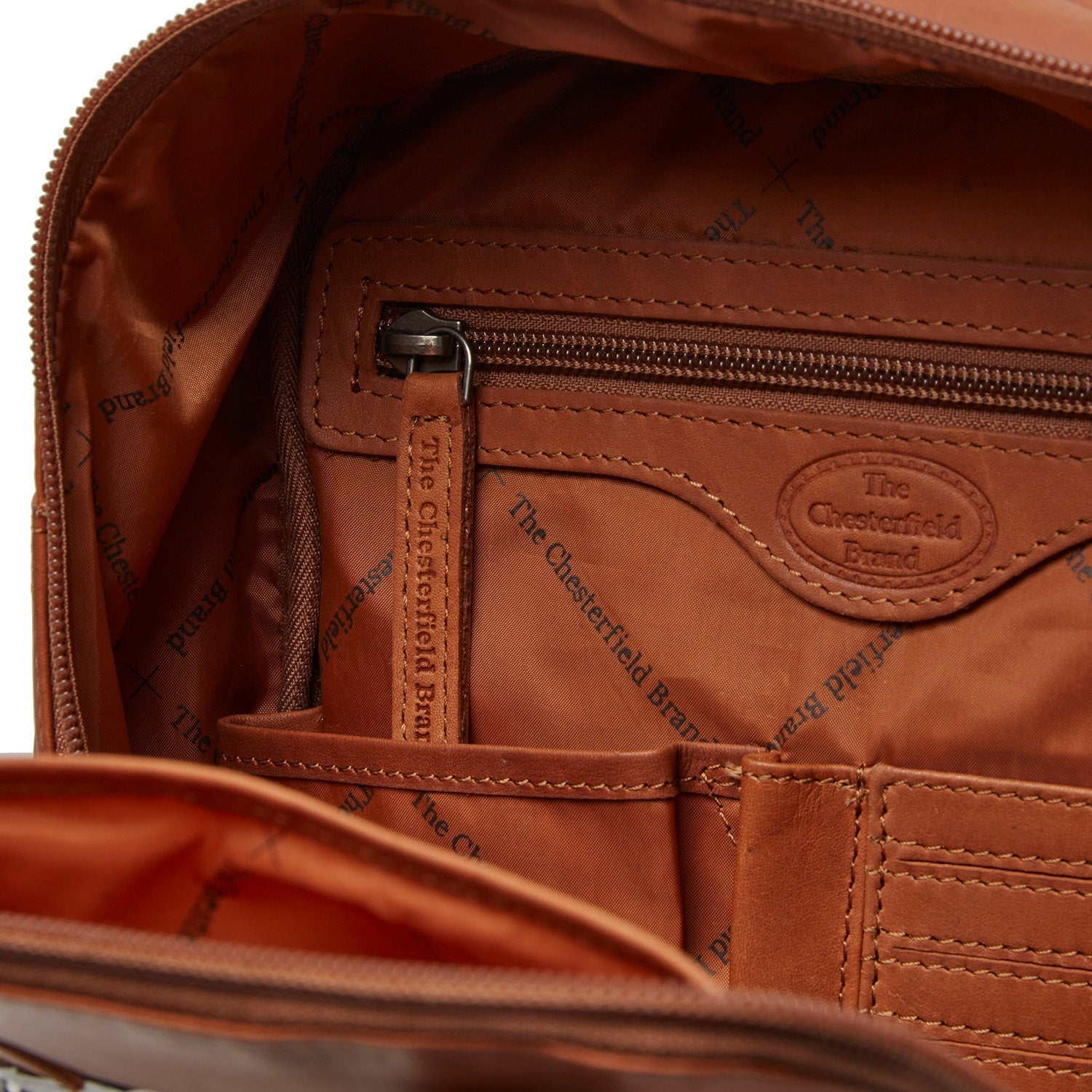Cognac Leather Backpack Bellary, product view 3