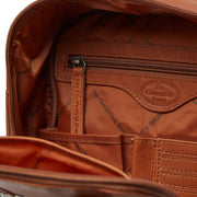 Cognac Leather Backpack Bellary, product view 3