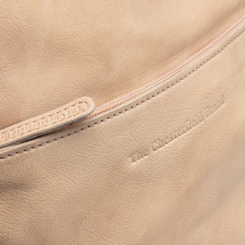 Beige Leather Backpack Bern, front view