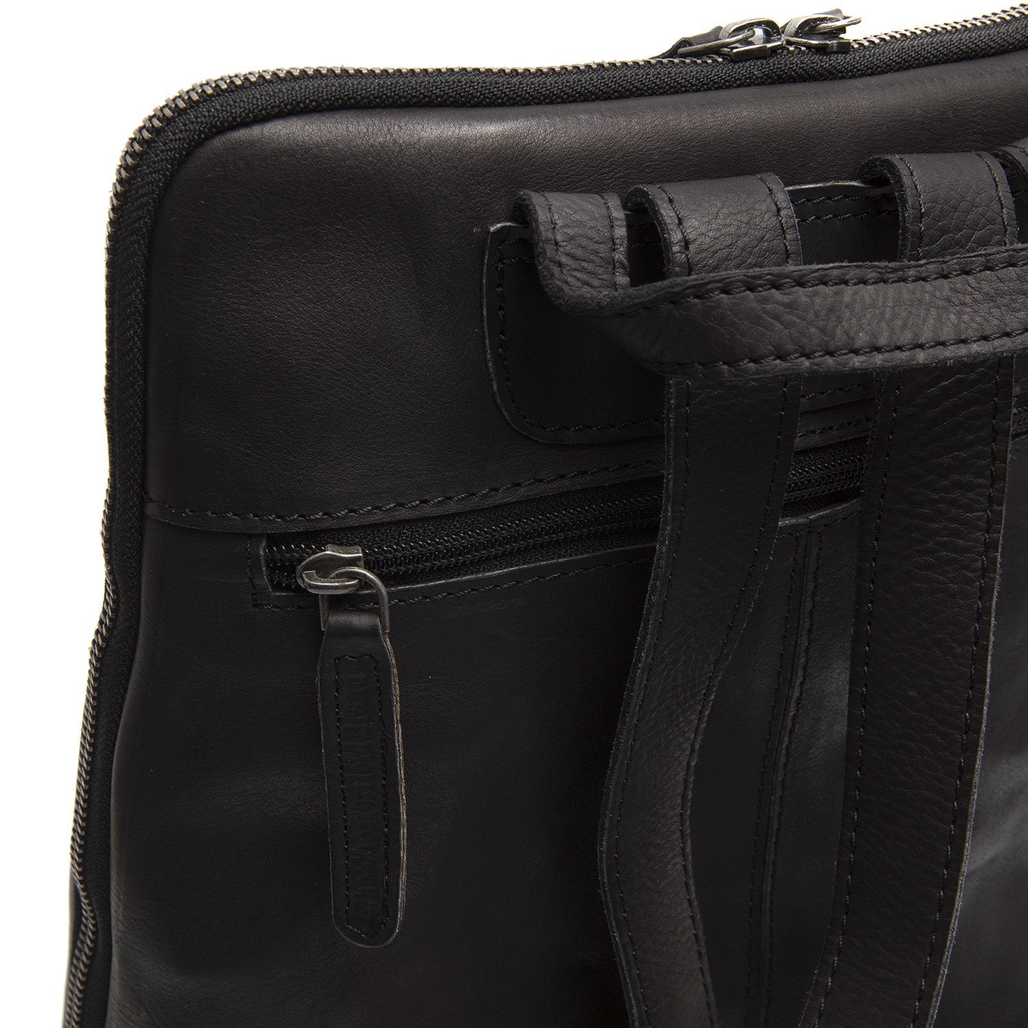 Black Leather Backpack Bern, detail view 1