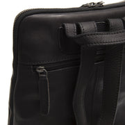 Black Leather Backpack Bern, detail view 1