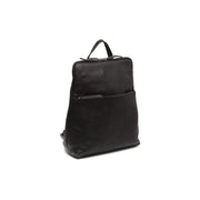 Black Leather Backpack Bern, front view