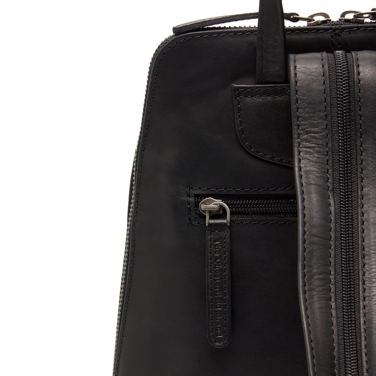 Black Leather Backpack Claire, detail view 3