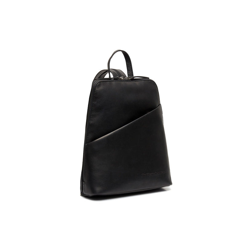 Black Leather Backpack Claire, front view