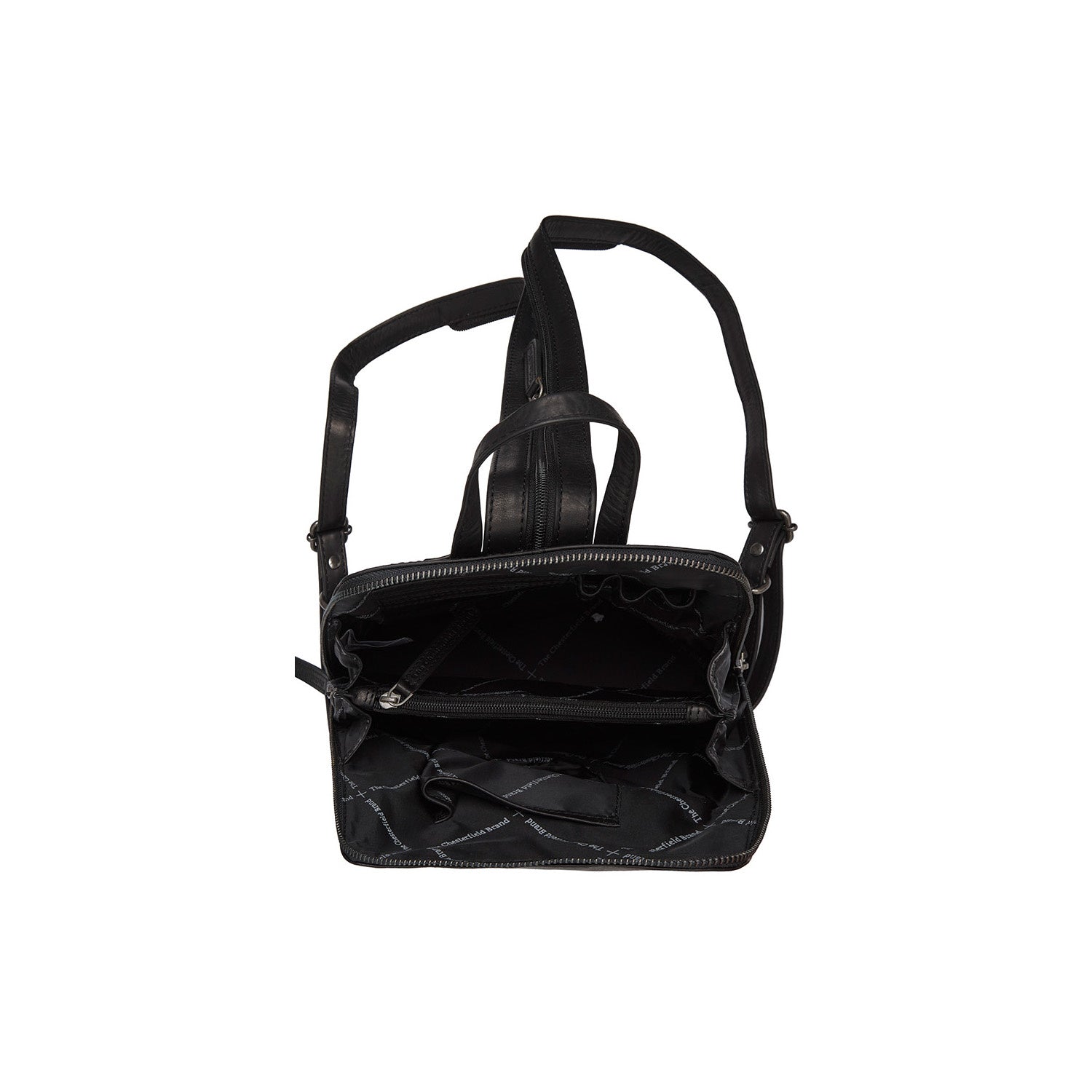 Black Leather Backpack Claire, product view 3