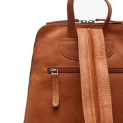 Cognac Leather Backpack Claire, detail view 4