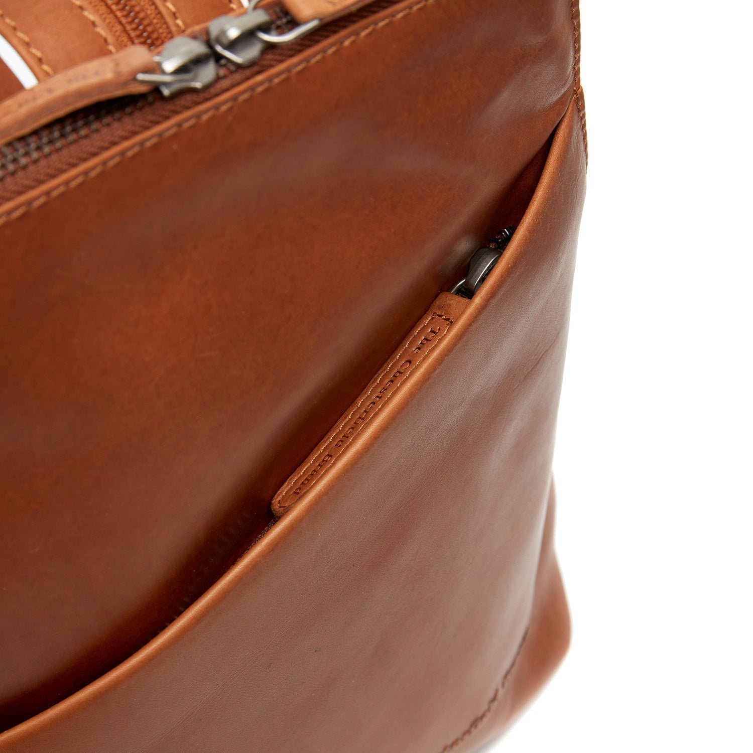 Cognac Leather Backpack Claire, product view 3