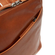 Cognac Leather Backpack Claire, product view 3