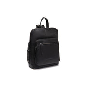 Black Leather Backpack Floran, front view