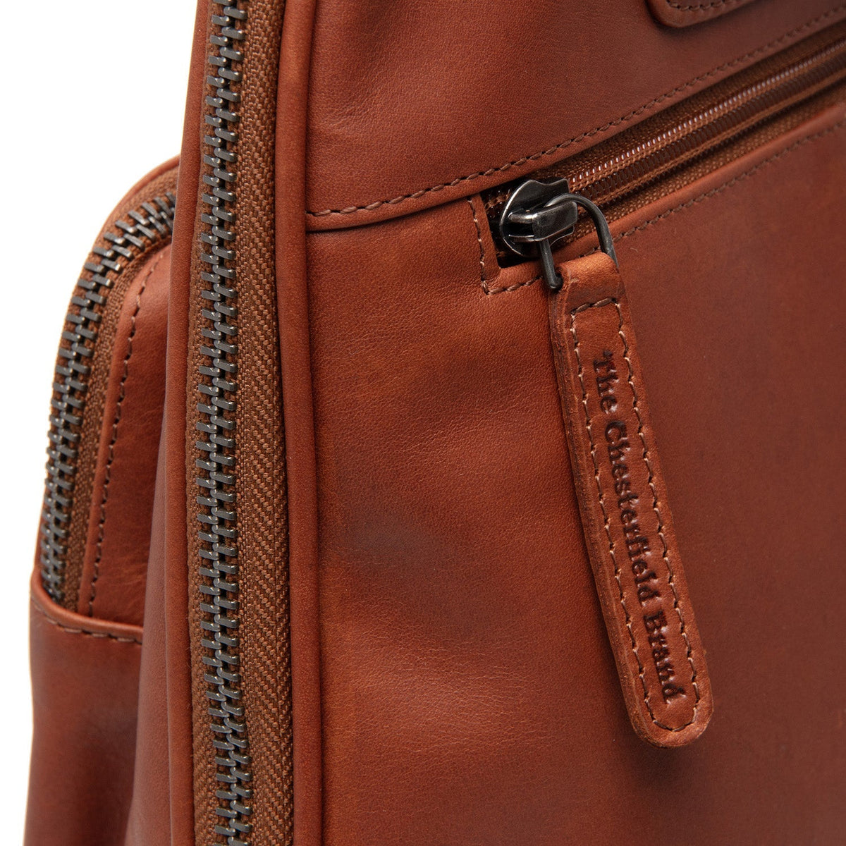 Cognac Leather Backpack Floran, detail view 4