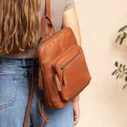 Cognac Leather Backpack Floran, product view 2