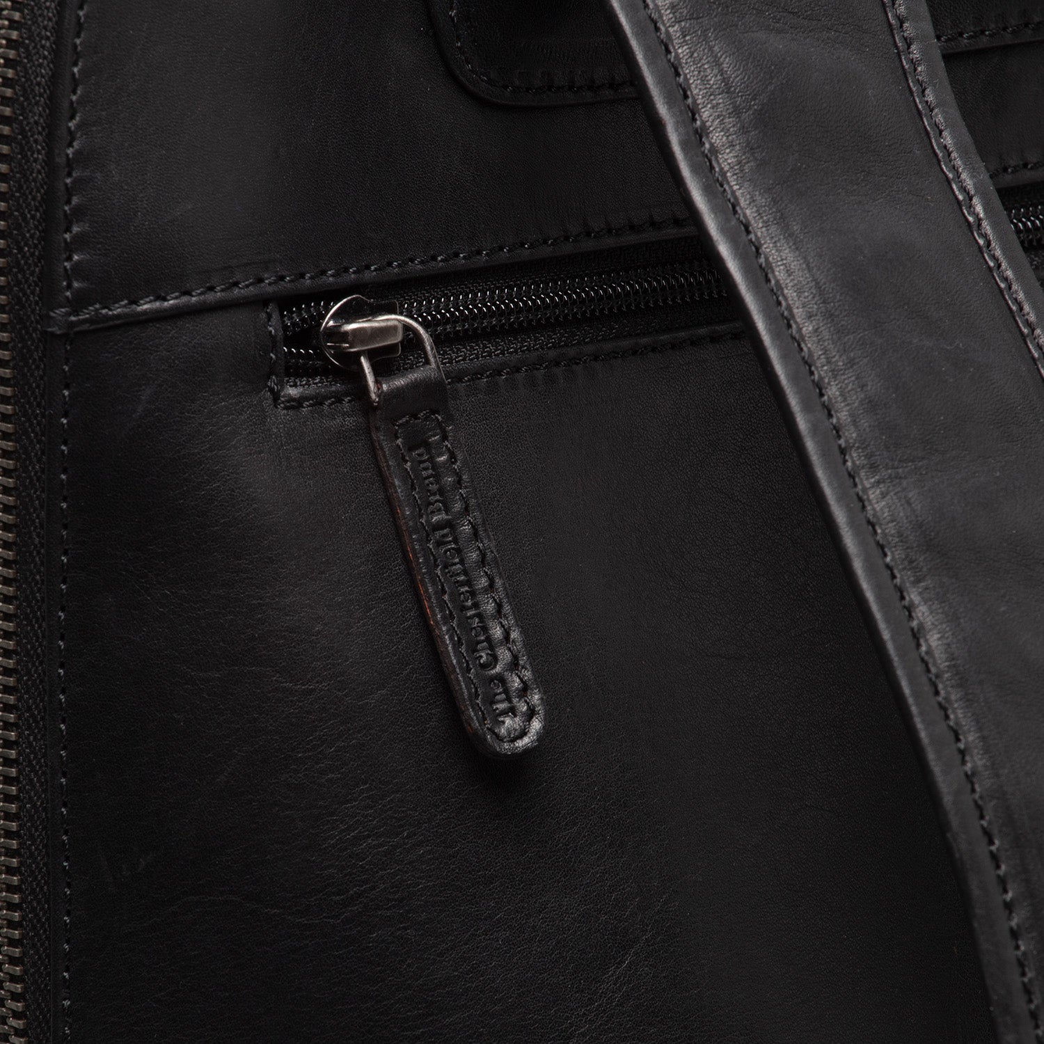 Black Leather Backpack Fornella, detail view 3