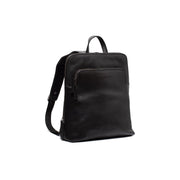 Black Leather Backpack Fornella, front view