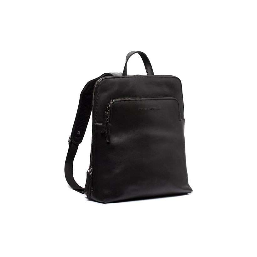 Black Leather Backpack Fornella, front view