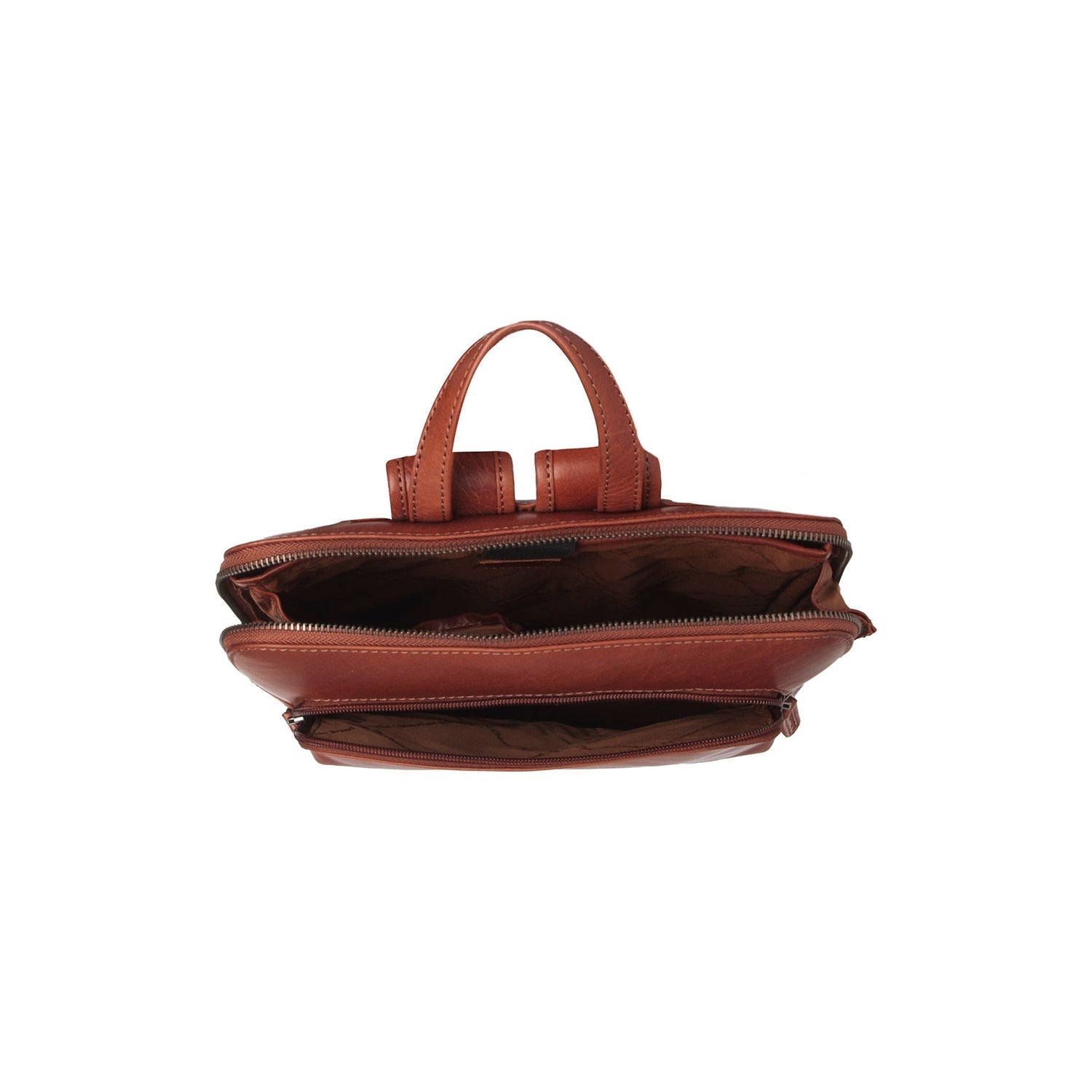 Cognac Leather Backpack Fornella, detail view 1