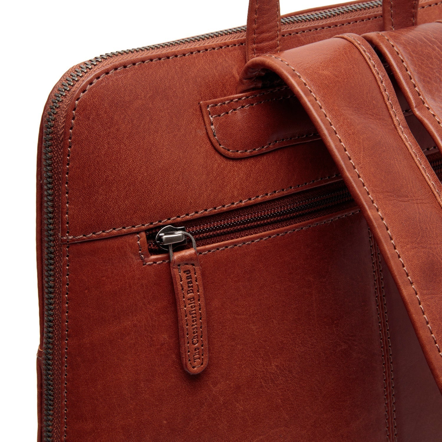 Cognac Leather Backpack Fornella, detail view 3