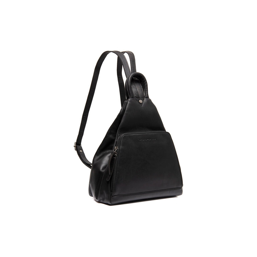 Black Leather Backpack Howard, front view