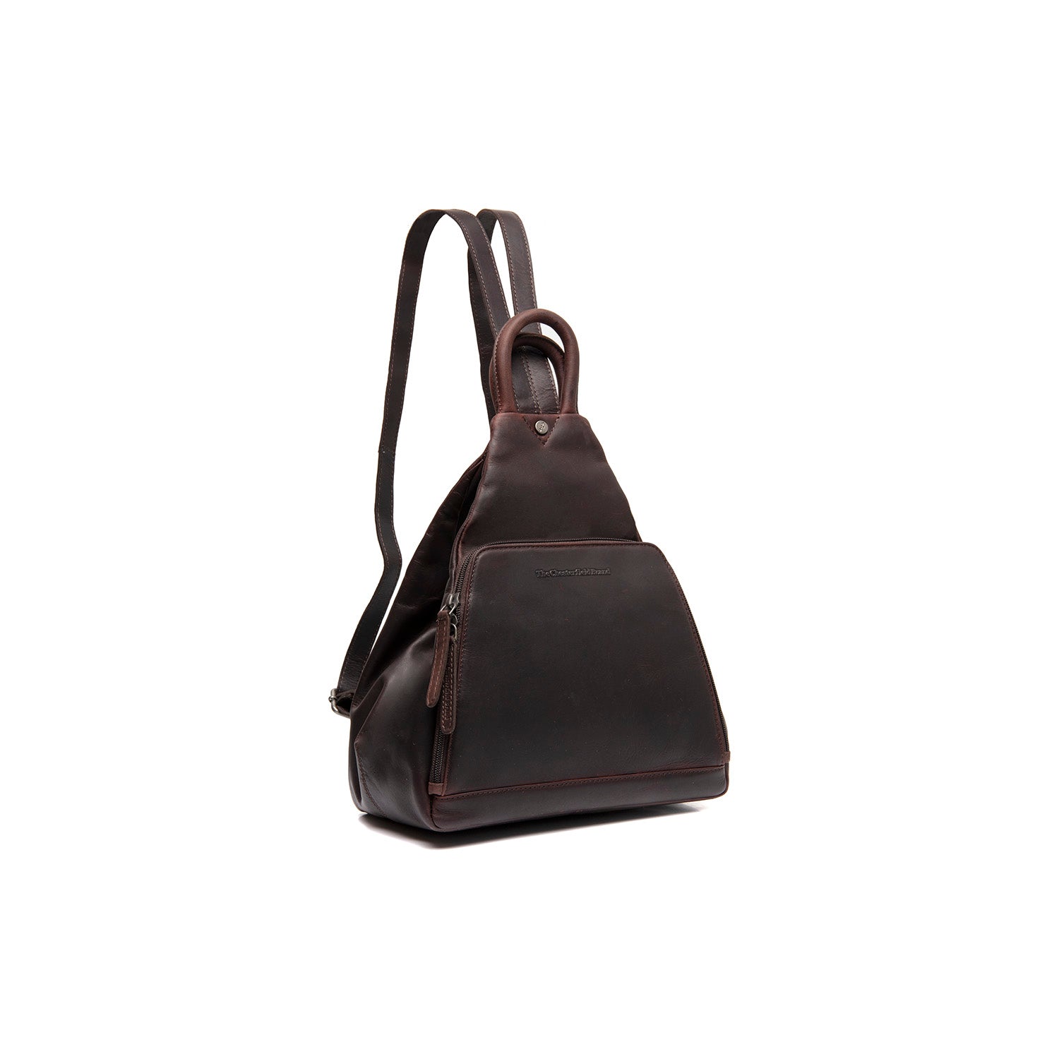 Brown Leather Backpack Howard, front view