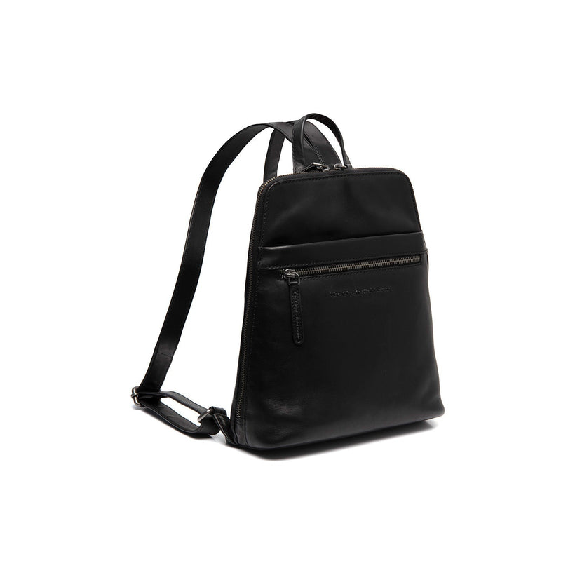 Black Leather Backpack Linford, front view