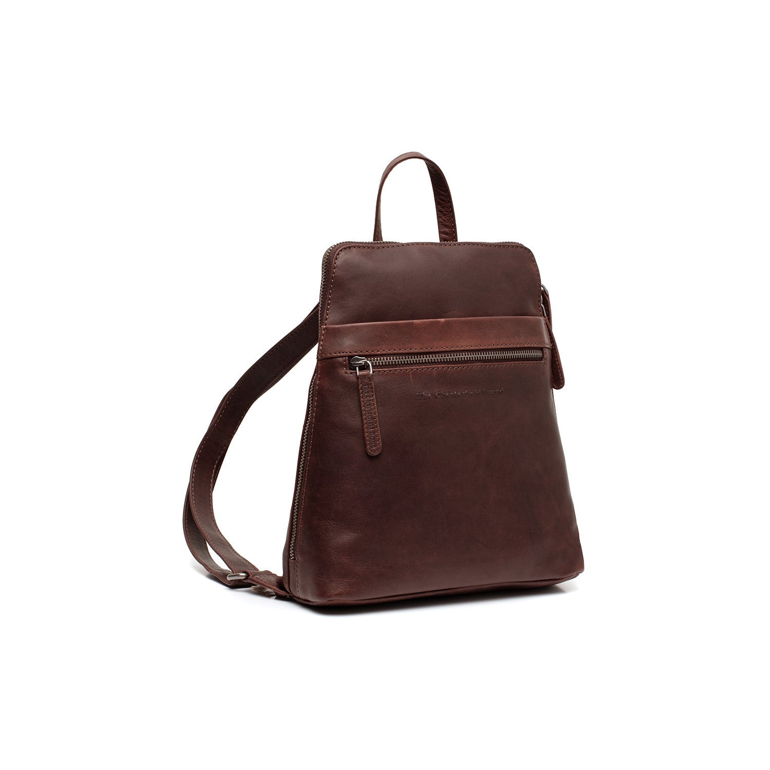 Brown Leather Backpack Linford, front view