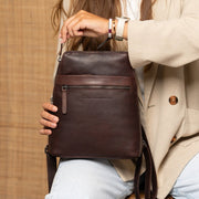 Brown Leather Backpack Linford, product view 3