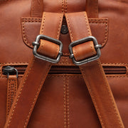 Cognac Leather Backpack Linford, detail view 3