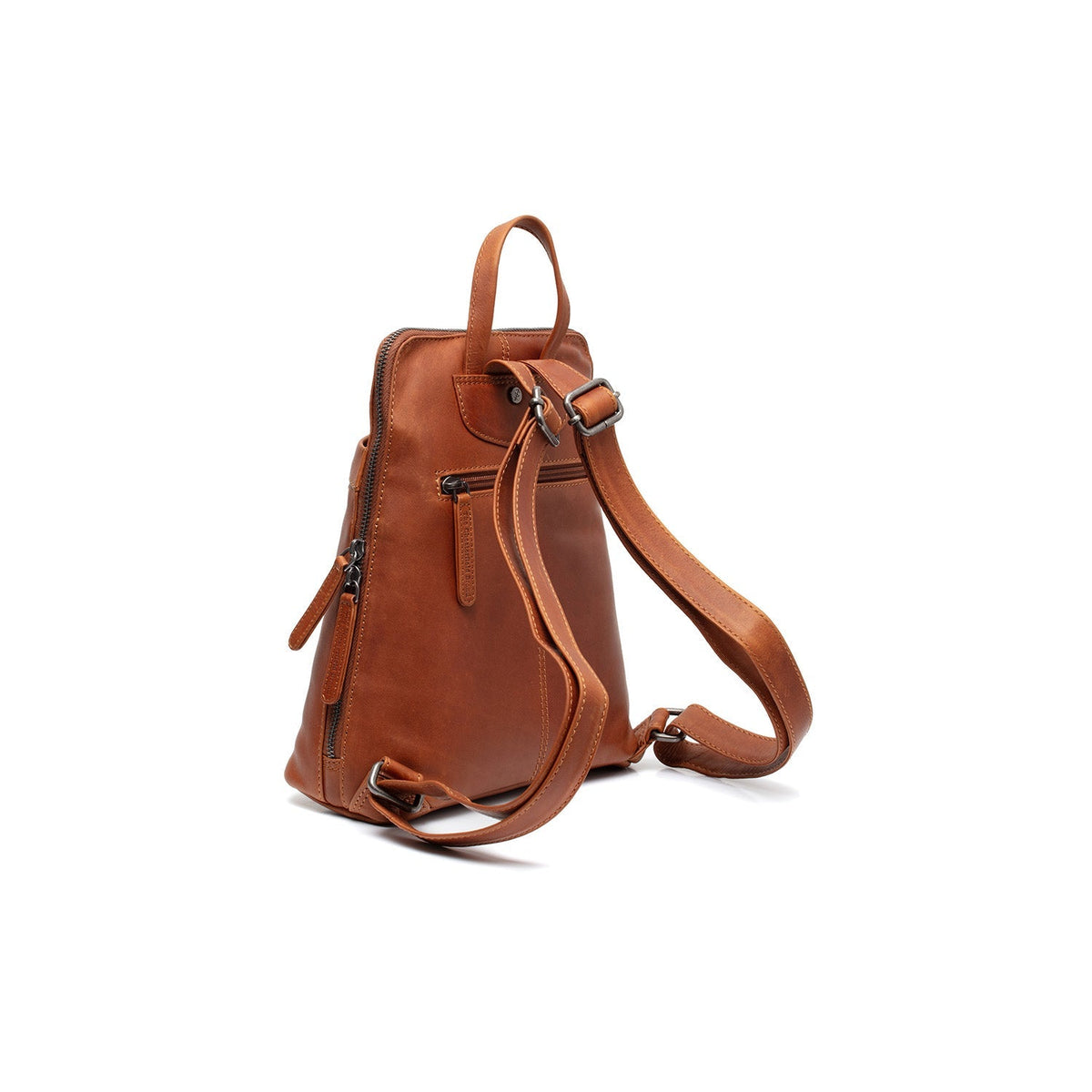 Cognac Leather Backpack Linford, detail view 4