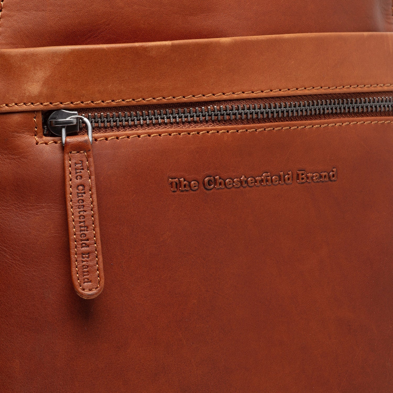 Cognac Leather Backpack Linford, product view 2