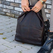 Brown Leather Backpack Manchester, product view 3