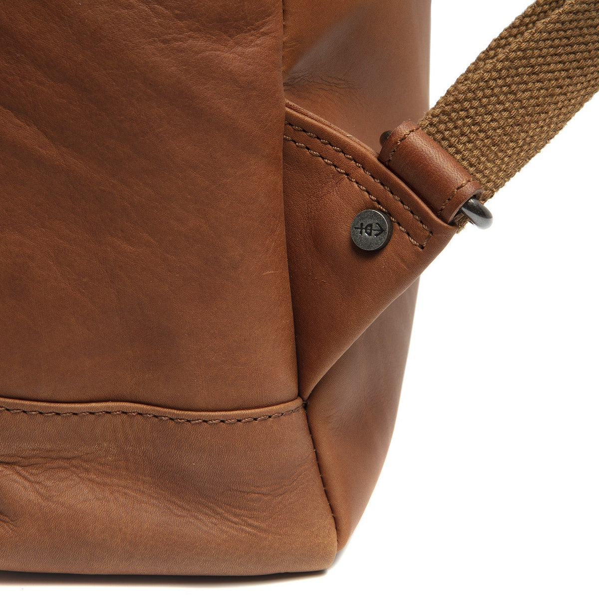 Cognac Leather Backpack Manchester, detail view 3