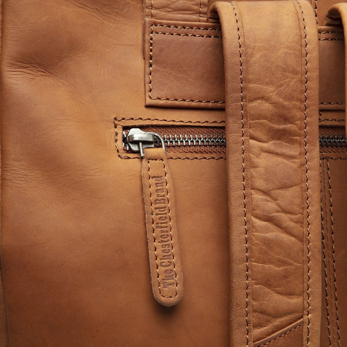 Cognac Leather Backpack Manchester, detail view 4