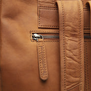 Cognac Leather Backpack Manchester, detail view 4