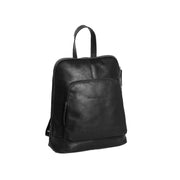 Black Leather Backpack Naomi, front view