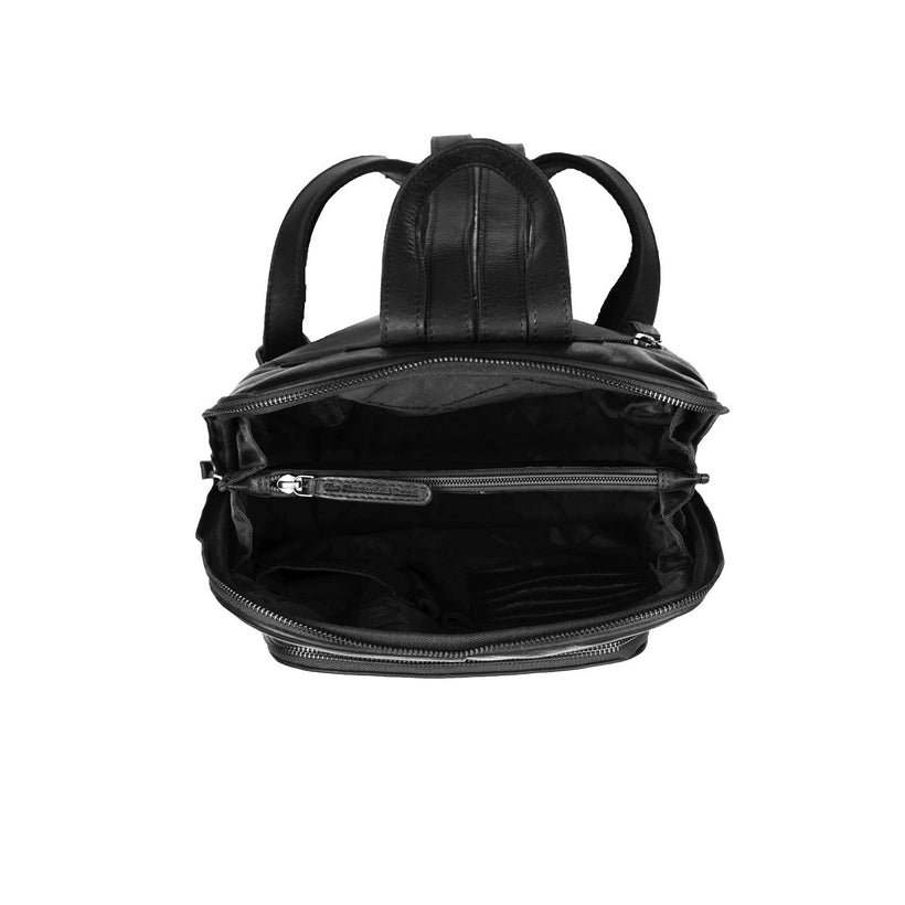 Black Leather Backpack Naomi, front view