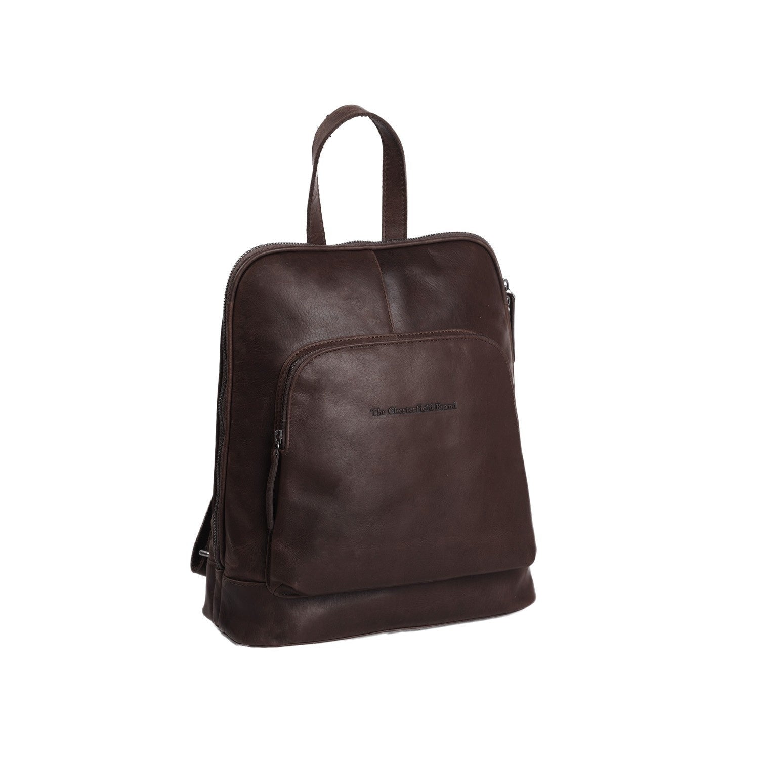 Brown Leather Backpack Naomi, front view
