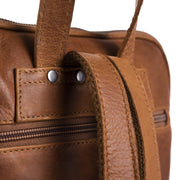Cognac Leather Backpack Naomi, detail view 3
