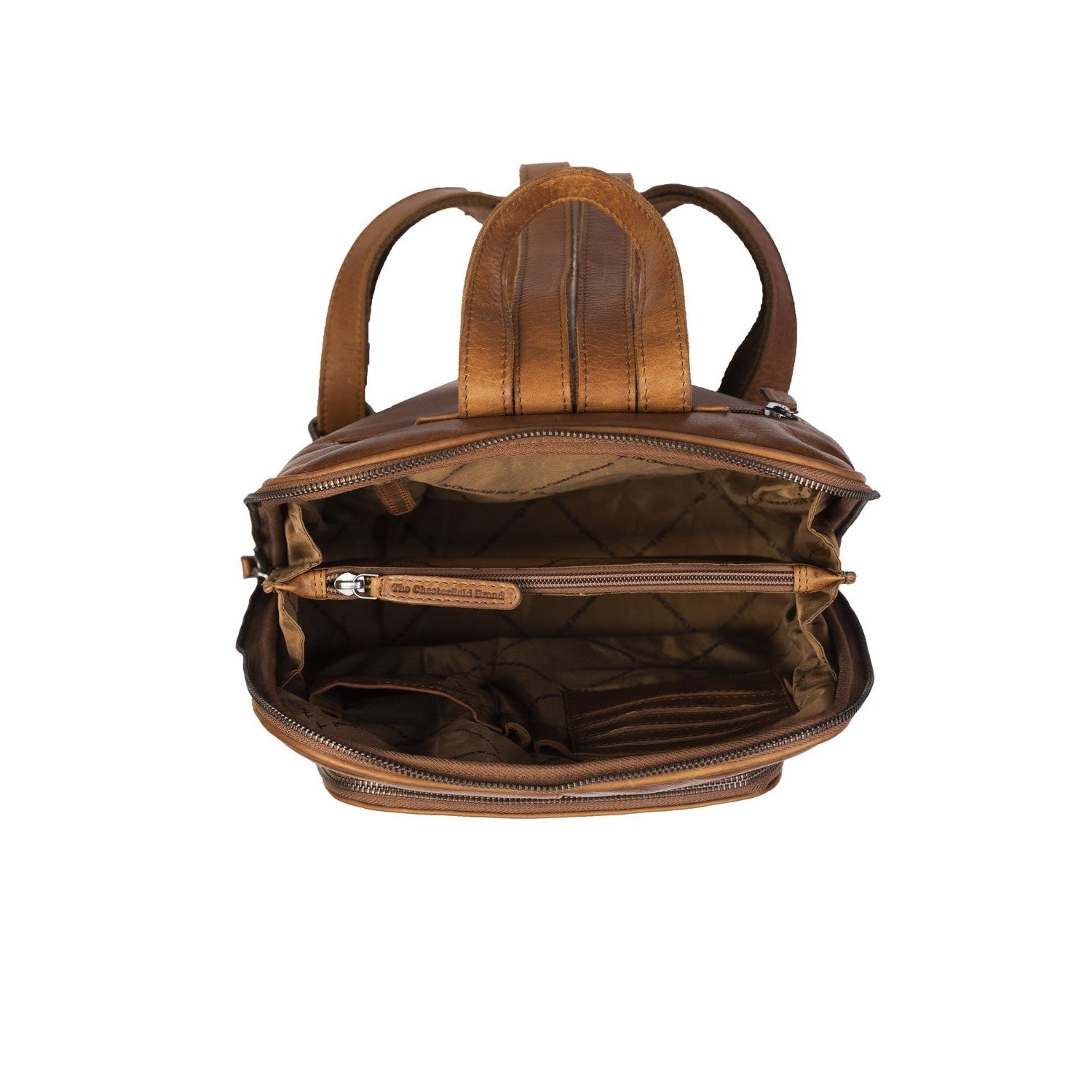 Cognac Leather Backpack Naomi, product view 3