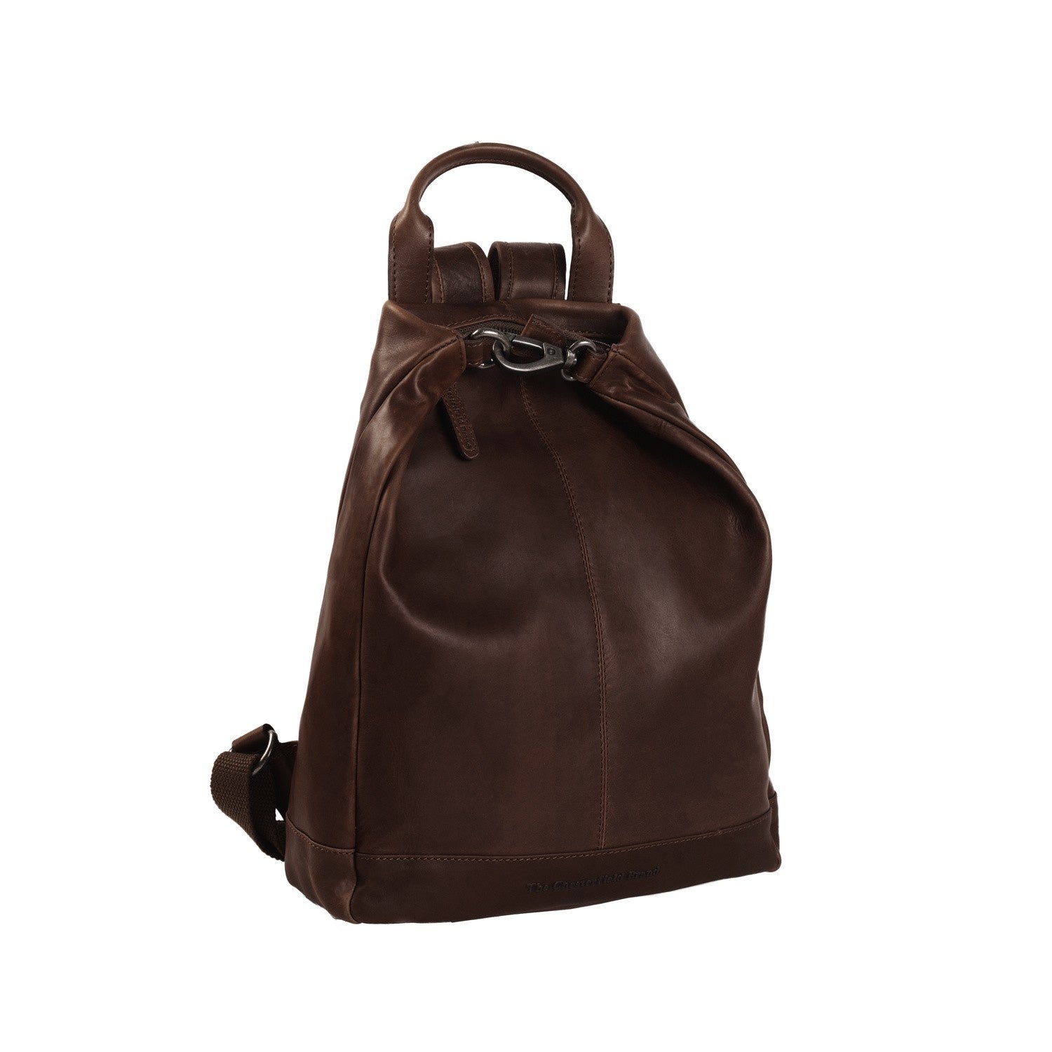 Brown Leather Backpack Saar, front view